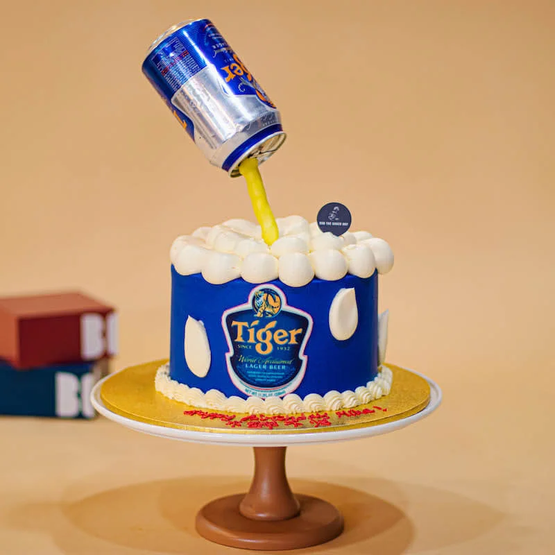 Gravity Defying Pouring Beer Can Cake